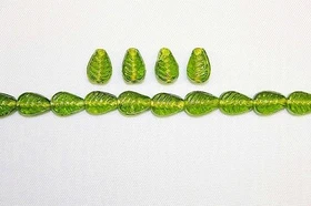 10X7 *Leaf Shape* Glass Bead - Many Colors - Pack of 140 or 280 Beads 