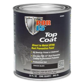 Por15 45901 or 45904 Topcoat Chassis Black DTM Paint quarts or gallons