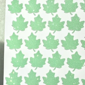 Glitter Leaf Stickers! - 0.5 to 3 inch - Choose a Size and Color!