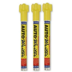 AutoWriter,wet markers pens,body shop,Yellow,Pink,Blue,Green,Red,white - 3 PACK