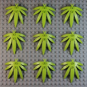 LEGO - Plant Leaves 6 x 5 Swordleaf w/ Clip - 10884 Tree Forest Foliage Lot Leaf