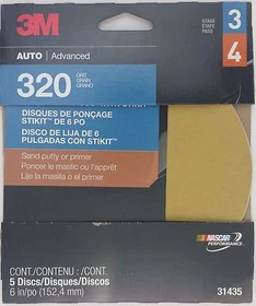 3M 6&rdquo; PSA SANDING DISCS Auto Boat Shop Self Adhesive Stick-It 4-5/Pk SELECT Grit