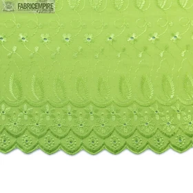Daisy in Leaf 100% Cotton Embroidered Eyelet Fabric 42" Wide Sold by The Yard