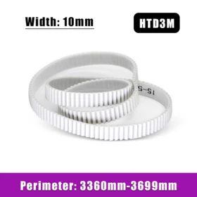 HTD3M Timing Belt Perimeter 3360-3699mm PU Built-in Steel Wire Belt 10mm Width
