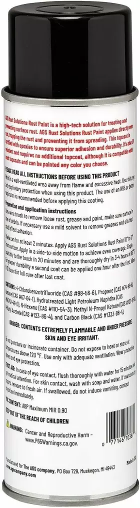 AOR-14 AGS RUST SOLUTIONS Spray Paint Finish Safe #3