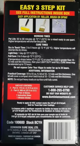 776174100074 HIPPO LINER Bed Urethane Based Yourself Kit #2