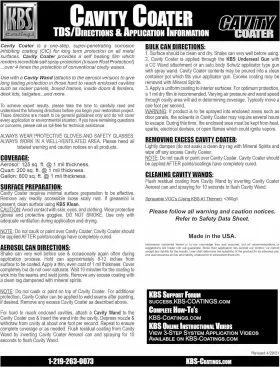 75100 KBS COATINGS Cavity Coater Fluid Ounces #2