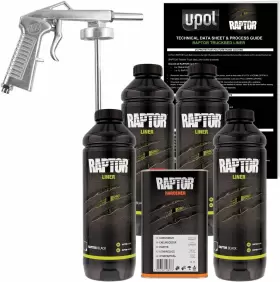 U-pol Box W/gun Raptor Black Truck Bed Liner Kit With Free