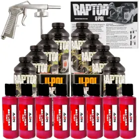 8BLOODRED U-POL Gun Tintable Blood Bedliner Spray Liters Kit