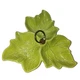 VTG  Divided Dish Leaf Serving Tray Lime Green MCM Metal Handle 10"