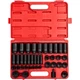 Sunex 2668 1/2" Drive SAE Master Impact Socket Set, CR-MO Steel, Standard &