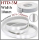HTD 3M 10mm Width Synchronous Timing Belt Closed Loop For Pulley PU Steel Wire