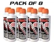 8 PACK GEDDEX GED-916A DIAL IN WINDOW MARKER CHALK RACING MARKER 916A ORANGE