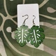 Women&rsquo;s Lime Leaf Shaped Wooden Earrings Cutout Medium Lightweight Casual
