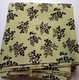 3 yd x 58" w Polyester Fabric Light Lime w/Black & Brown Leaf Design NO STRETCH