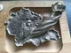 Vintage JJ Jonette Pewter Wizard Crystal Ball Brooch Pin. N11020