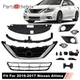 W/ Fog Light&Cover Radiator Cover Bumper Grille Trim For 2016-2018 Nissan Altima