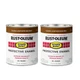 Rust-Oleum 7775502-2PK Stops Rust Brush On Paint, Quart, Gloss Leather Brown,
