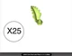 Lego 25 Pieces Lime Green Plants with Curved Upright Leaf 2x3x2,Round Plate 1x1