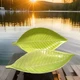 2 HOME TRENDS Lime Green Tropical Tahitian Leaf 13"  x 6.5" Serving Platter Tray