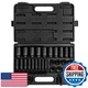 SUNEX TOOLS 2668 39-Piece 1/2 in Drive Impact Socket Set SAE 3/8-1-1/2 in Standa