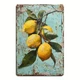 Tin Metal Signs Home D&eacute;cor 8x12 Lemon Leaf Wall Art Vintage Yellow Lemon Lime C