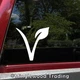 V Vegan Leaf  Vinyl Decal | Veganism Plant Based Healthy | Die Cut Sticker
