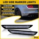 For 2015-2022 Ford Mustang Smoked Lens LED Bumper Rear Side Marker Lights Lamps