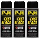 PJ1 Fast Black Epoxy Porcelain Gloss Black 12oz Durable Finish Set of 3