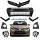 Upper Grille Lower Bumper Grill + Fog Light Lamp For 2014-2016 Toyota Corolla SE