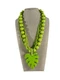 Lime Green Beaded Necklace Monstera Leaf Pendant Multi Strand Beach Core Resort
