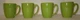 Corelle Lime Green Stoneware Mug Garden Sketch Neo Leaf Coordinates 4 pc