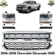 Front Grille Assembly Chrome & Black & Headlights For 16-18 Chevrolet Silverado