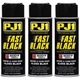 PJ1 Fast Black Engine Paint Gloss Black 12 oz High-Heat Finish 16-ENG Set of 3