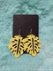 Women&rsquo;s Lime Leaf Shaped Wooden Earrings Cutout Medium Lightweight Casual