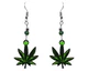Lime Green Cannabis Leaf Earrings Bold Weed Jewelry Neon Boho Style